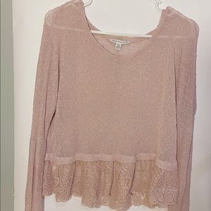 AMERICAN EAGLE Sheer Sweater With Lace